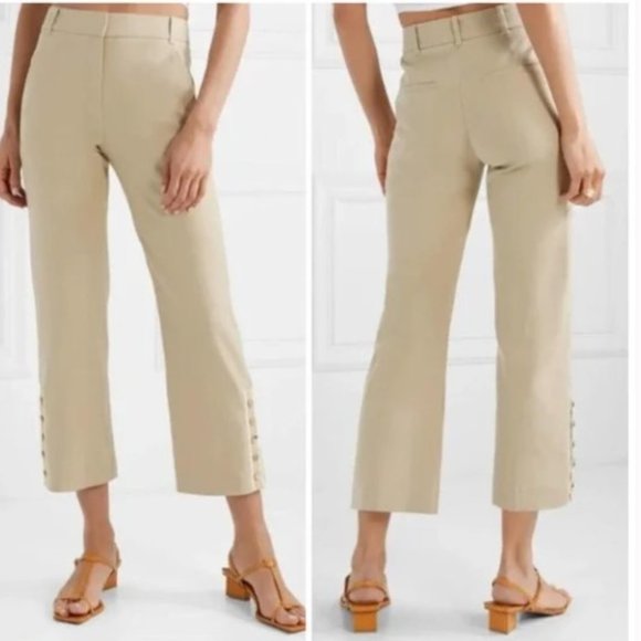 VERONICA BEARD Khaki Linen Martin Cropped Pant - Size 2 - Picture 4 of 4